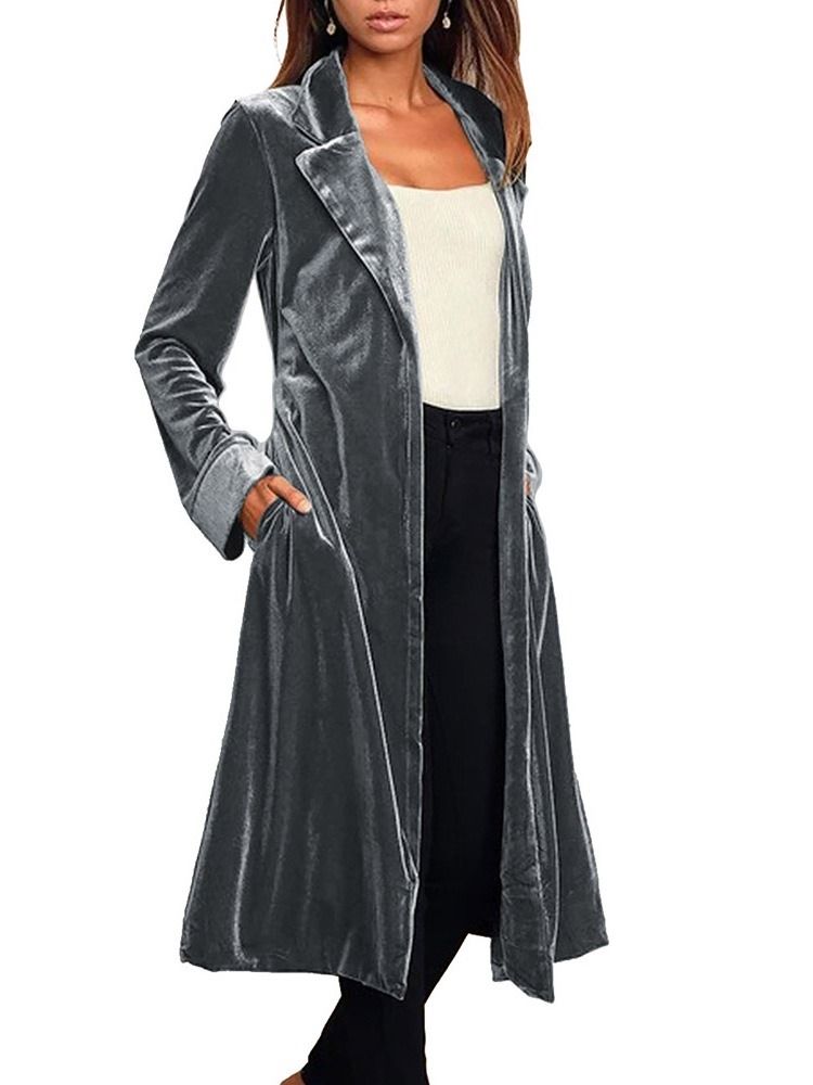 Langt Lapelbelte Western Regular Trench Coat