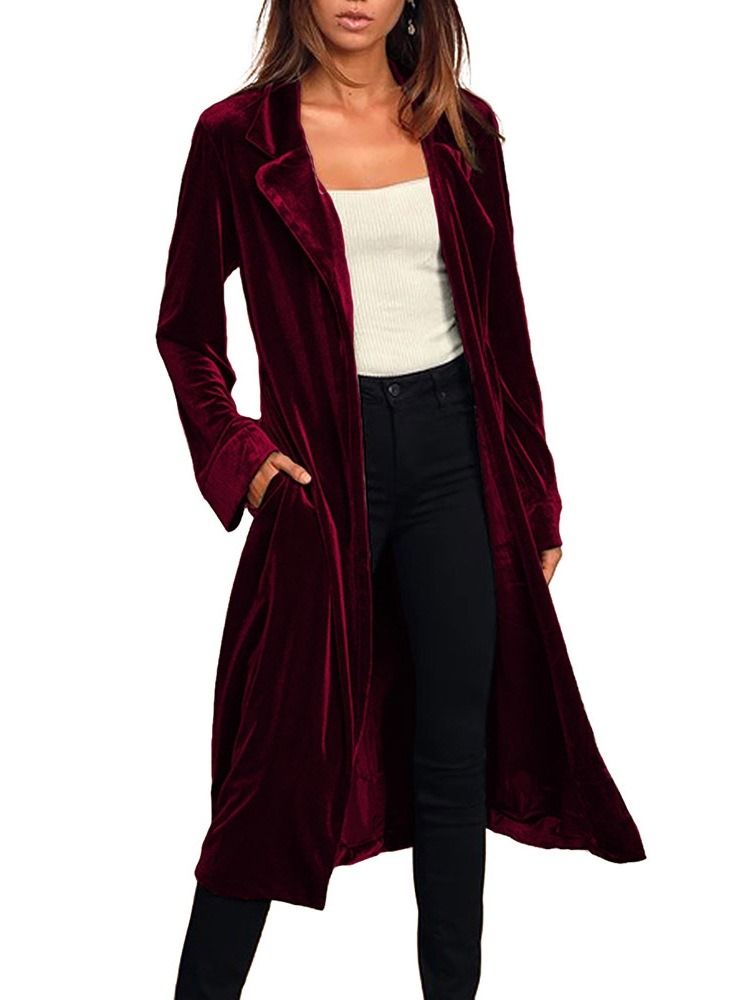 Langt Lapelbelte Western Regular Trench Coat