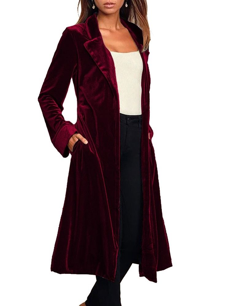 Langt Lapelbelte Western Regular Trench Coat