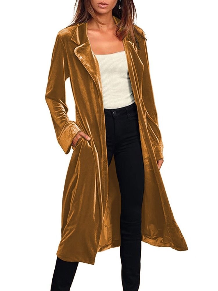 Langt Lapelbelte Western Regular Trench Coat