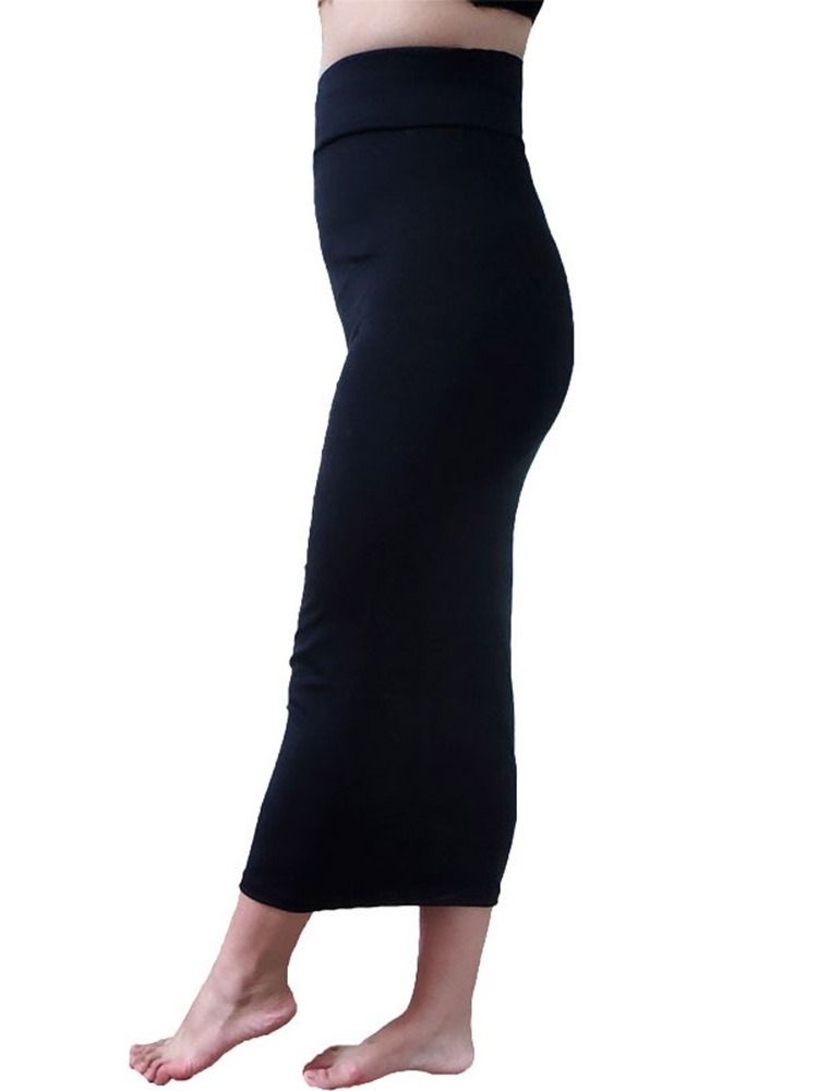 Mid-Calf Bodycon Vanlig Sexy Skjørt