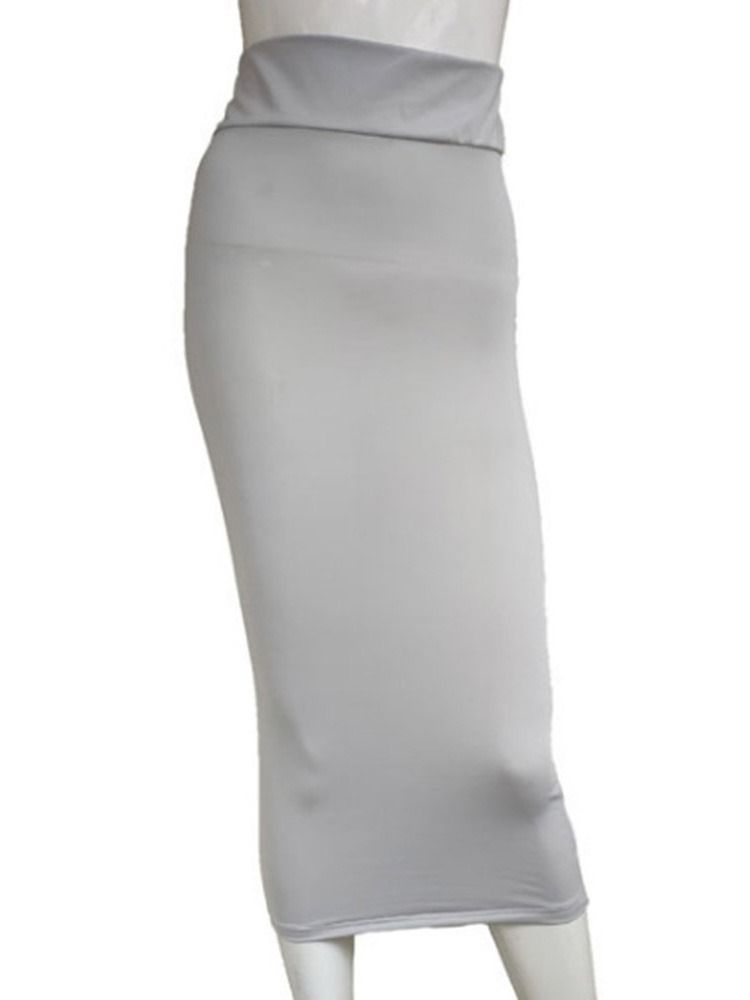 Mid-Calf Bodycon Vanlig Sexy Skjørt