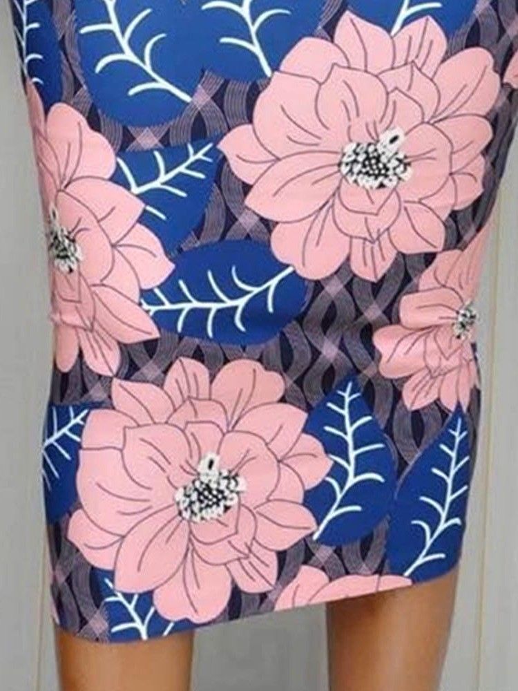 Print Mid-Calf Bodycon Fashion Floral-Skjørt