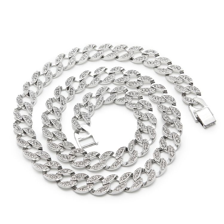 Cuban Link Chain Style Diamante Hiphop Halskjede