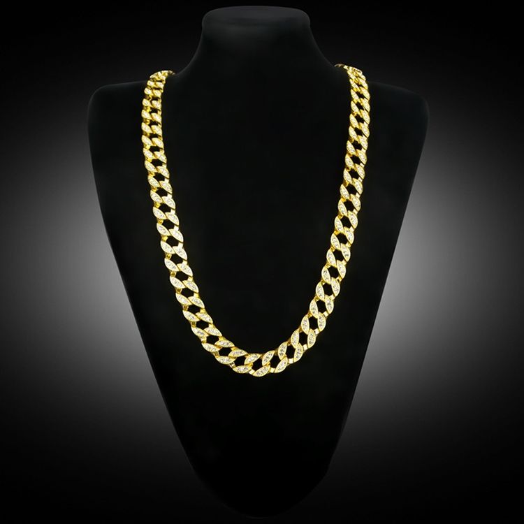 Cuban Link Chain Style Diamante Hiphop Halskjede