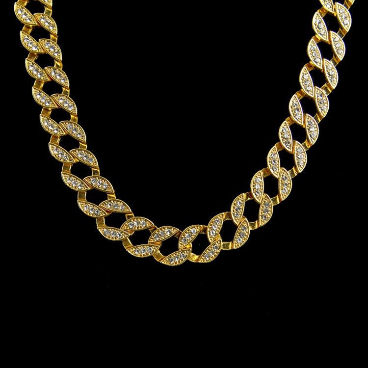 Cuban Link Chain Style Diamante Hiphop Halskjede