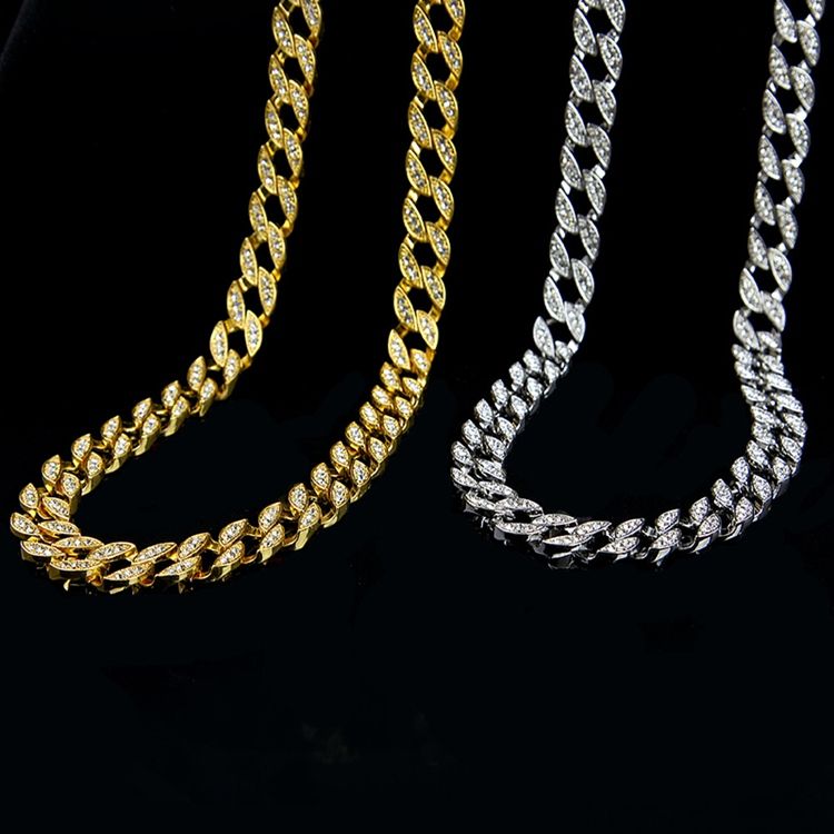 Cuban Link Chain Style Diamante Hiphop Halskjede