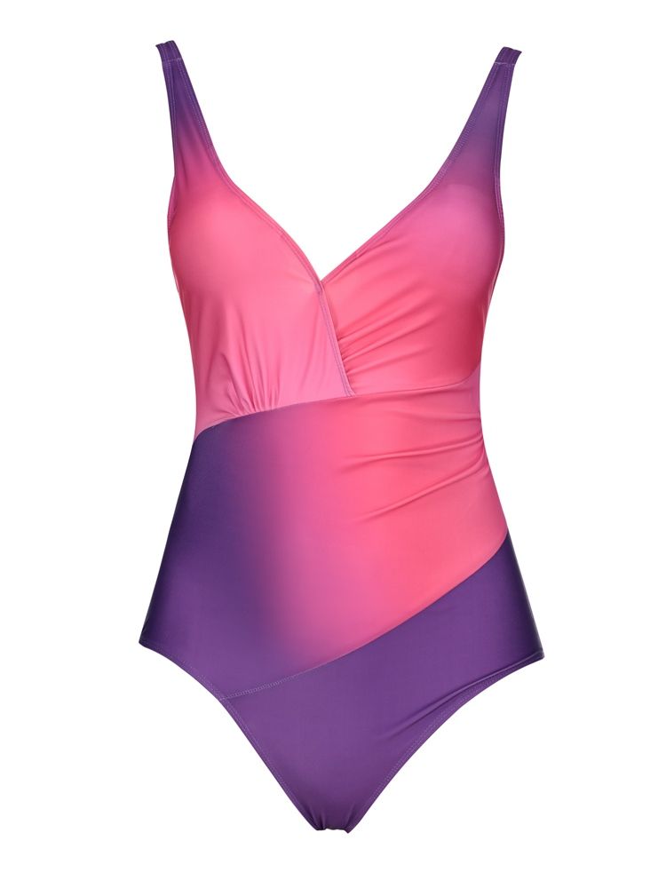 Plissert Gradient Monokini (Pluss Størrelse Tilgjengelig)