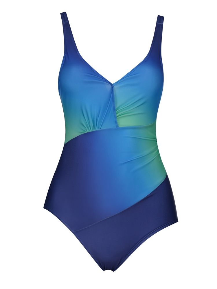 Plissert Gradient Monokini (Pluss Størrelse Tilgjengelig)