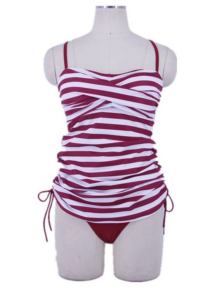 Polka Dots Stripet Beach Look Dame Tankini