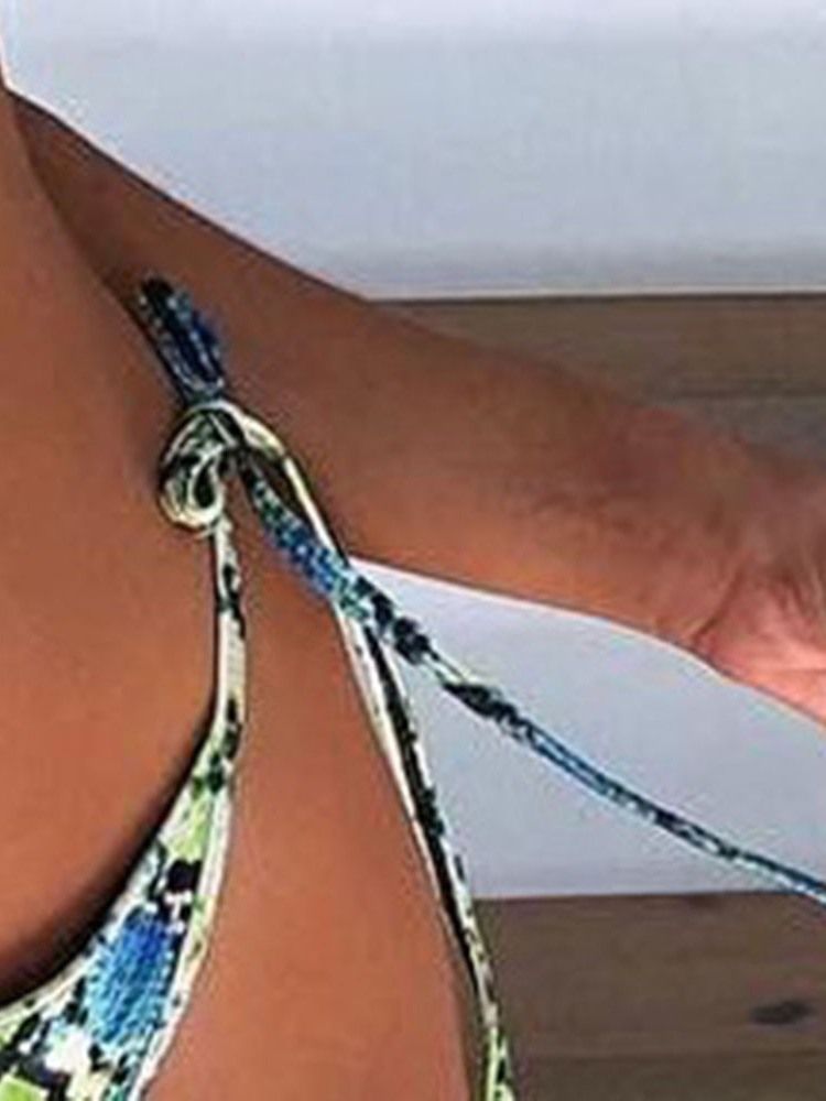 Print Lace-Up Micro Sexy Bikini