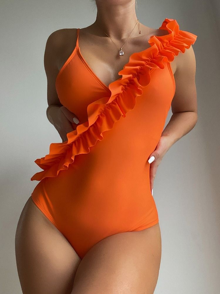 Sexy One Piece Oransje Badetøy