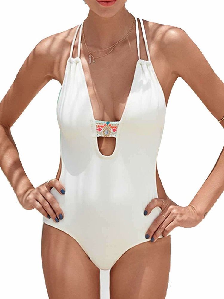 Sexy Vanlig One Piece Badetøy For Kvinner Monokini