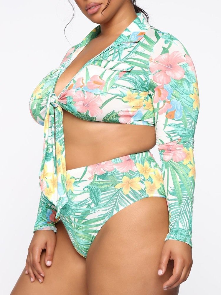 Skriv Ut Tankini Sett Western Badetøy Plus Size