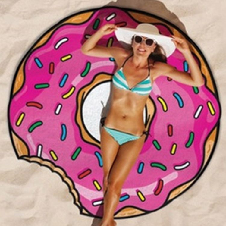 Søt Donut Shape Strandteppe