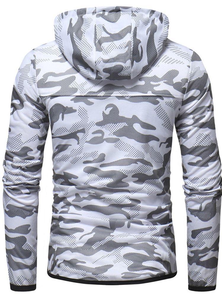 Camouflage Cardigan Hette Slim Hettegensere Med Snøring