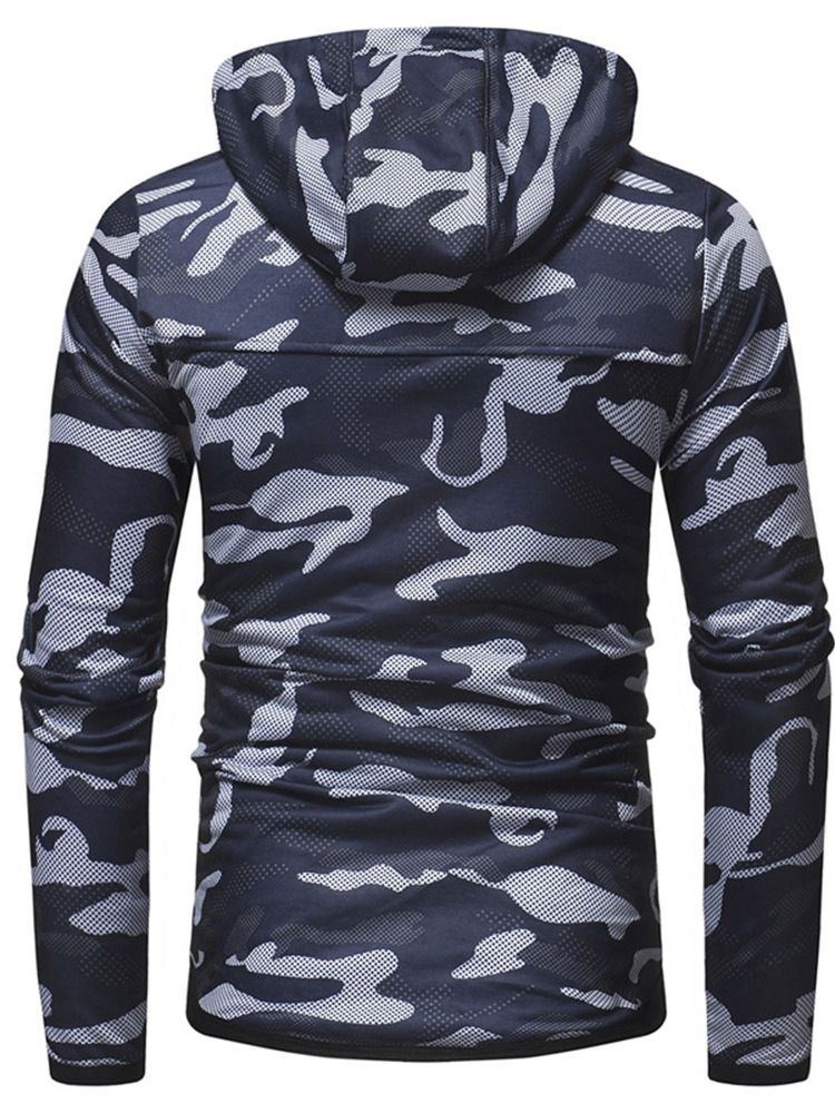 Camouflage Cardigan Hette Slim Hettegensere Med Snøring