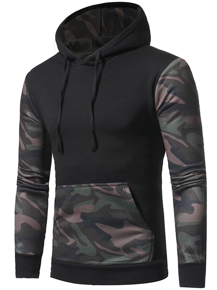 Camouflage Pullover Pocket Pullover Vinterhettegensere