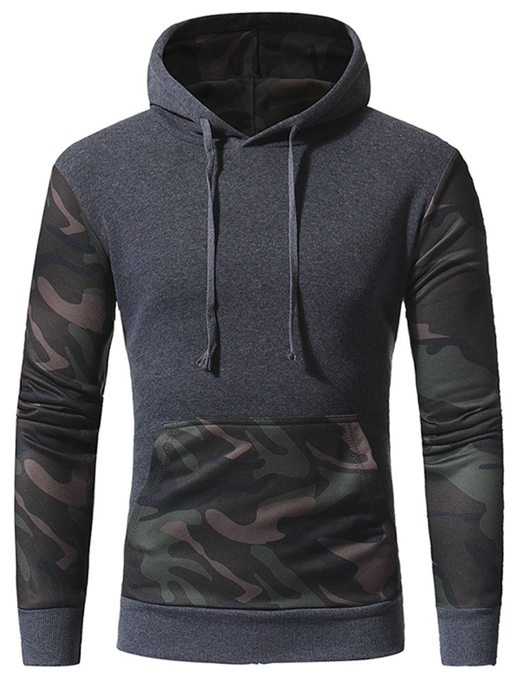 Camouflage Pullover Pocket Pullover Vinterhettegensere