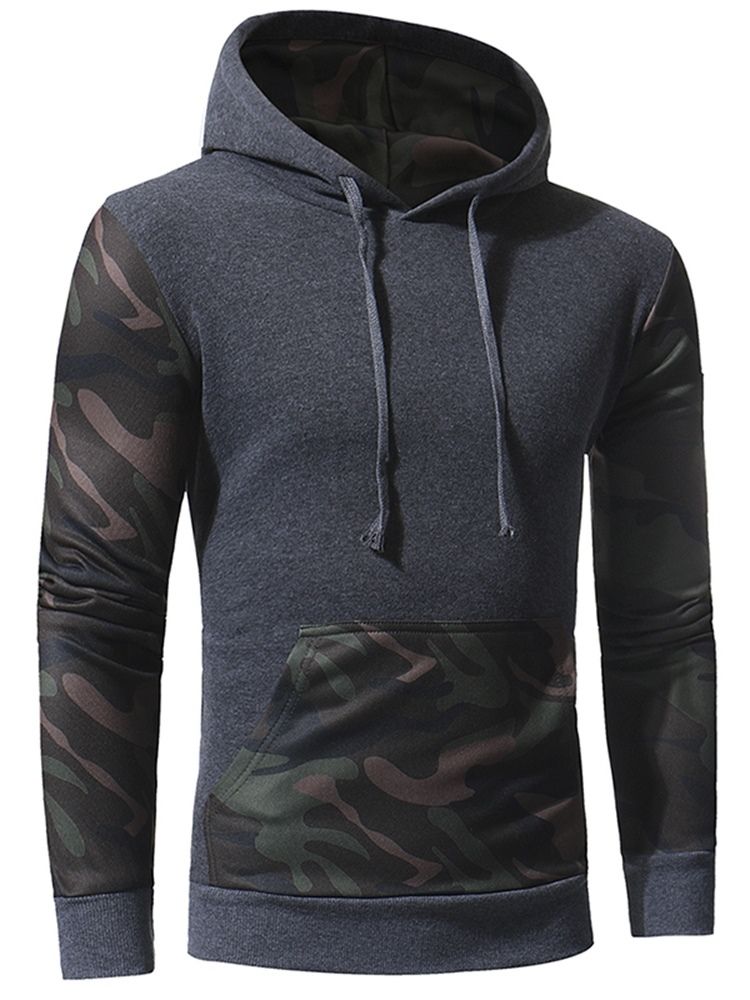 Camouflage Pullover Pocket Pullover Vinterhettegensere