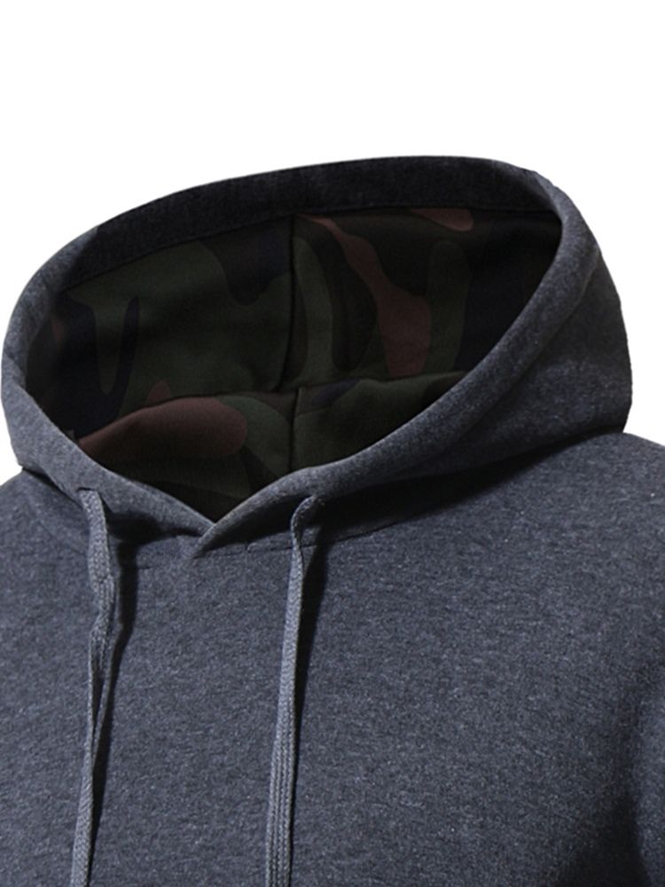 Camouflage Pullover Pocket Pullover Vinterhettegensere