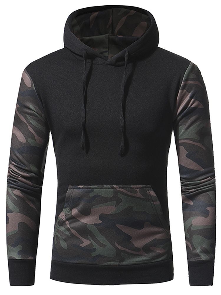 Camouflage Pullover Pocket Pullover Vinterhettegensere