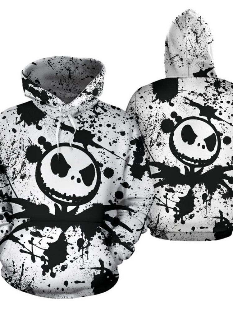 Pullover Skull Print Spring Casual Hettegensere