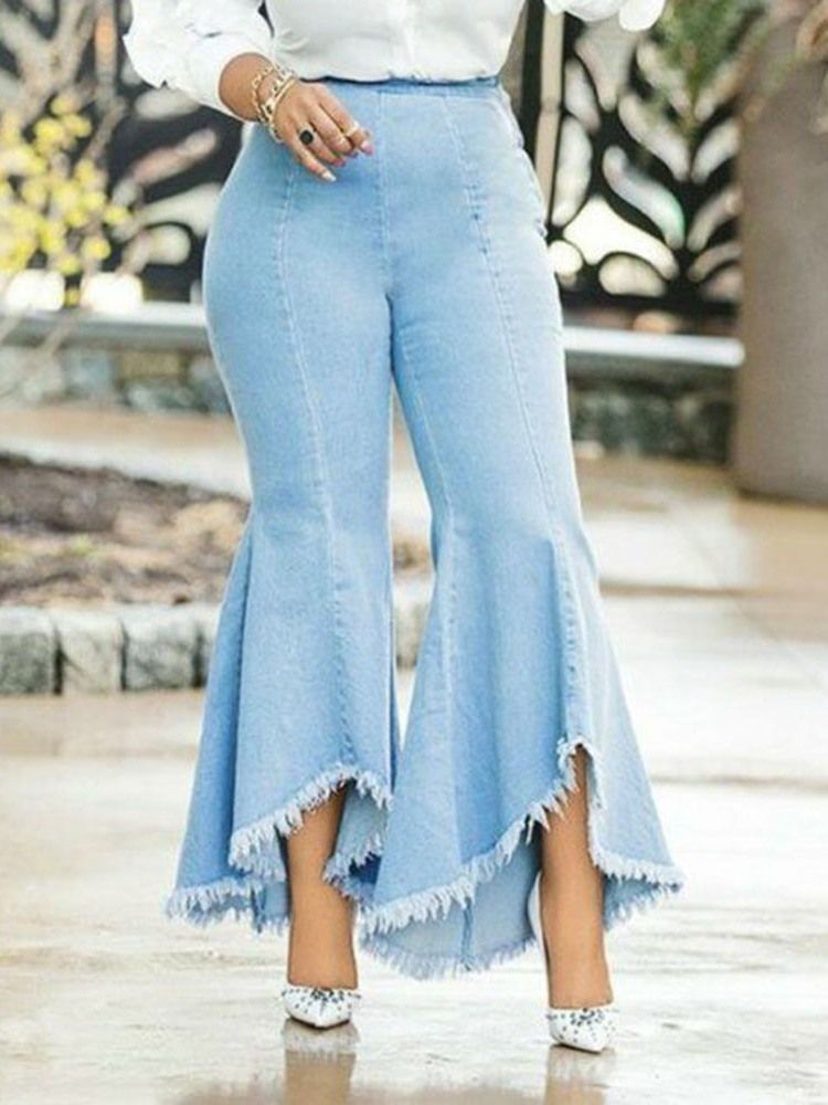 Bellbottoms Asymmetriske Vanlig Slanke Jeans