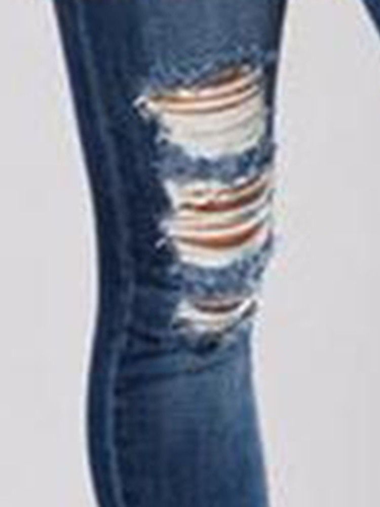 Broderi Floral Ripped Slim Mid-Waist Jeans