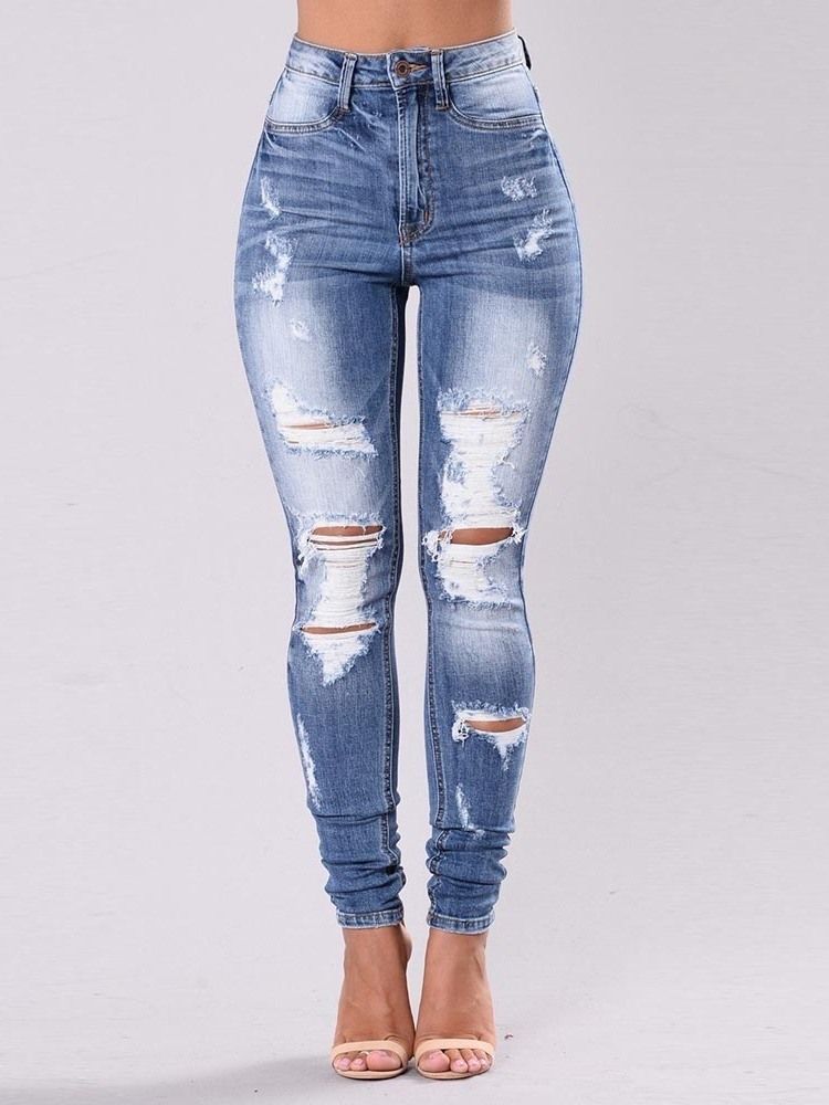 Ensfarget Vaskbar Slim Jeans