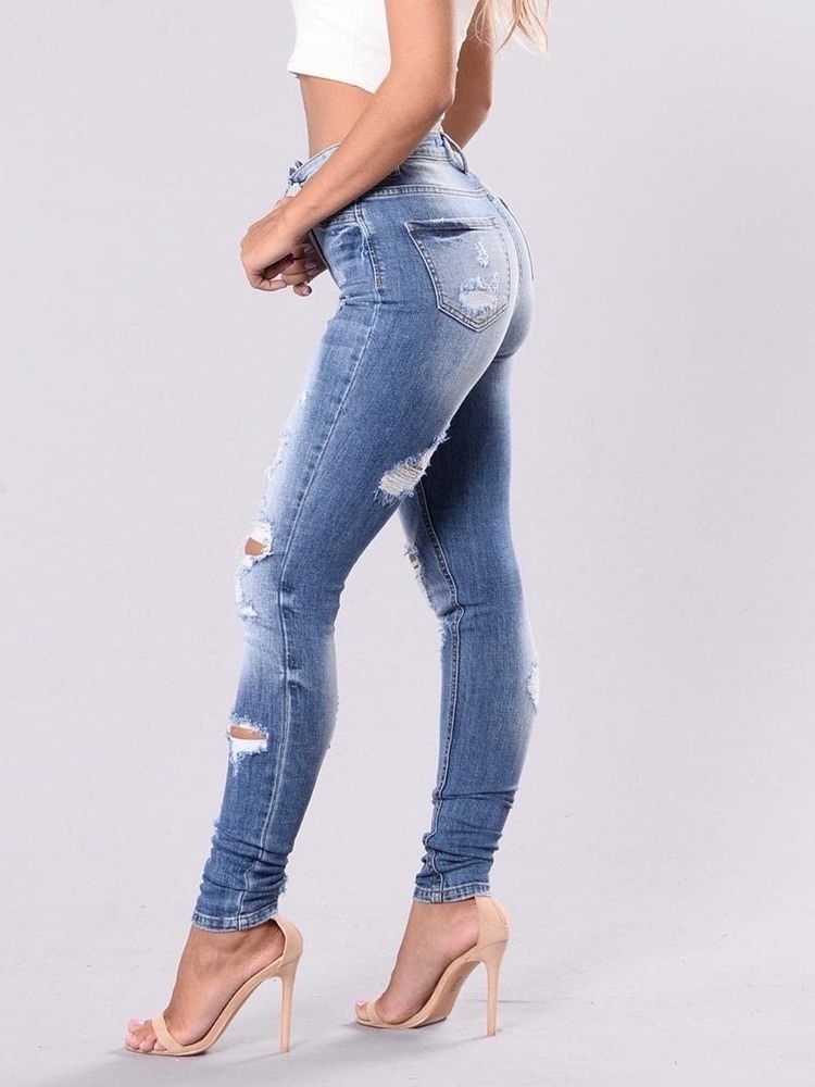 Ensfarget Vaskbar Slim Jeans