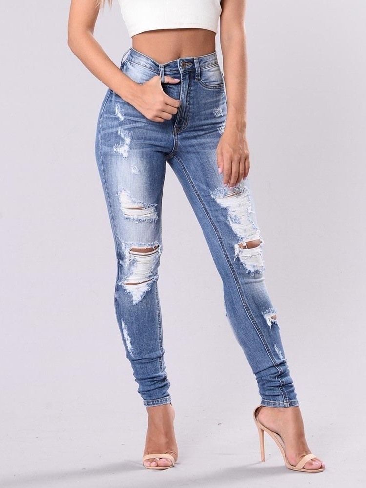 Ensfarget Vaskbar Slim Jeans