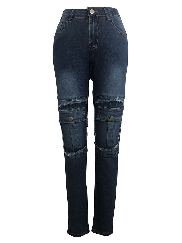 Pocket Glidelås Blyantbukser Skinny Jeans