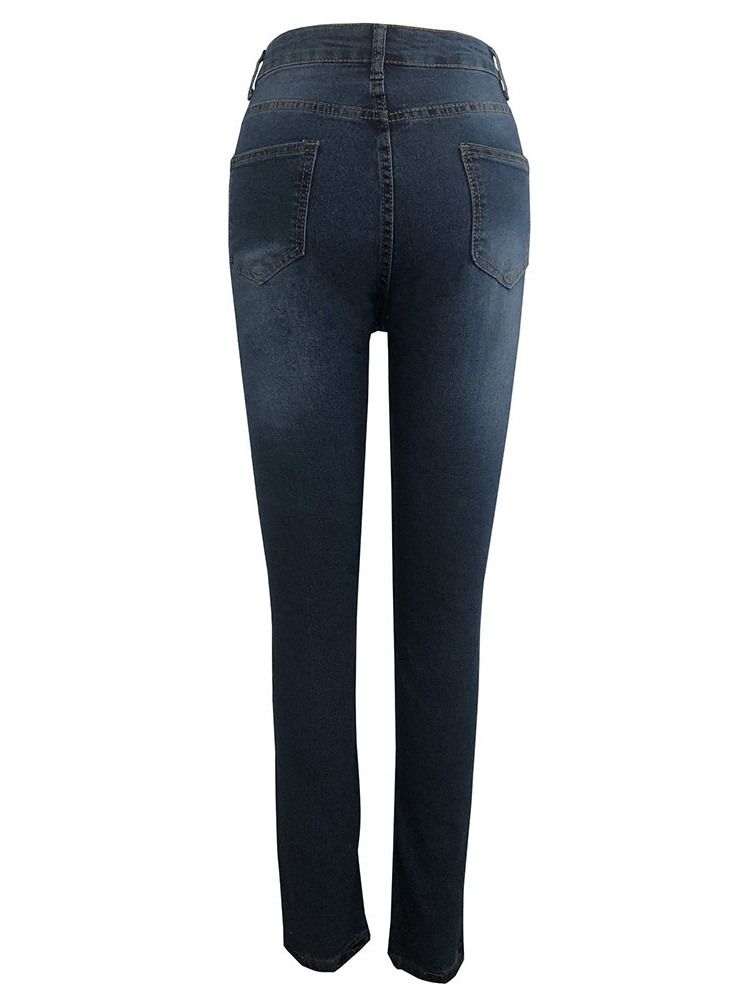 Pocket Glidelås Blyantbukser Skinny Jeans