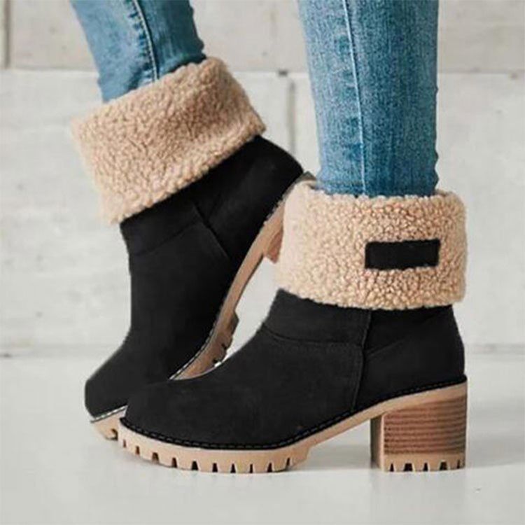 Chunky Heel Slip-On Vanlige Western-Støvler