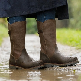 Vanlige Slip-On-Støvler Med Rund Tåspenne