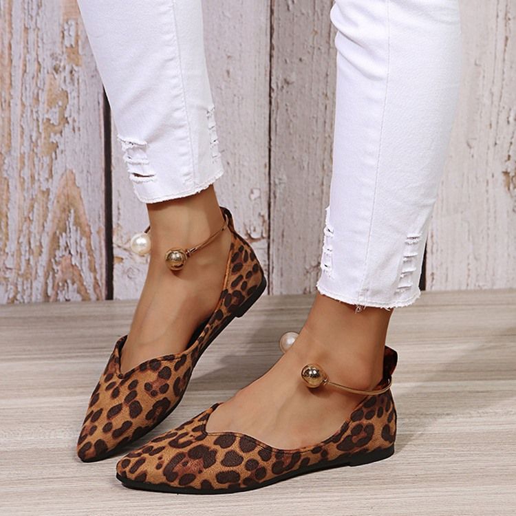 Beads Slip-On Block Heel Leopard Tynne Sko