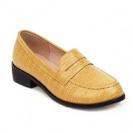 Block Heel Rund Toe Slip-On Uformelle Tynne Sko