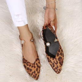 Print Slip-On Flat Med Leopard Tynne Sko For Kvinner