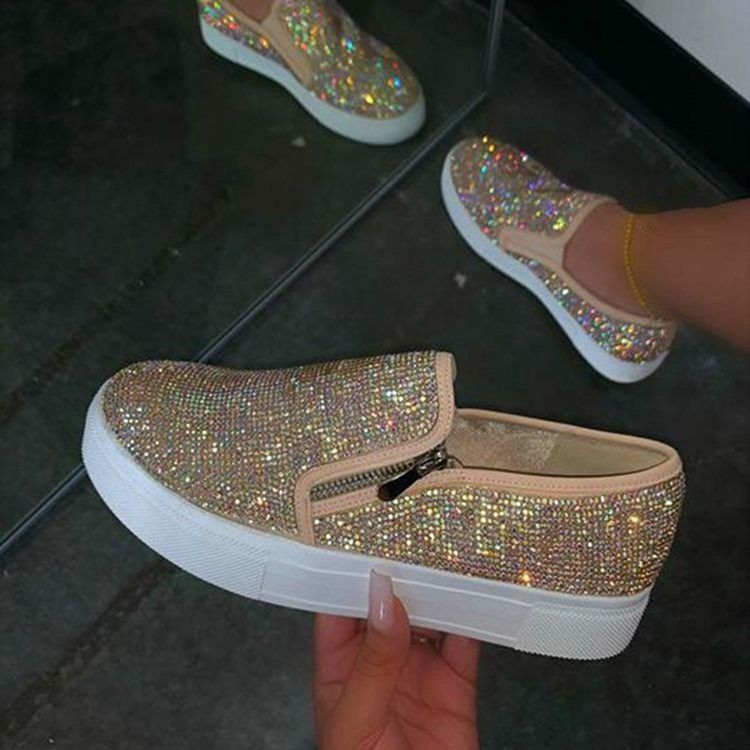 Rhinestone Slip-On Low-Cut Øvre Vanlig Joggesko