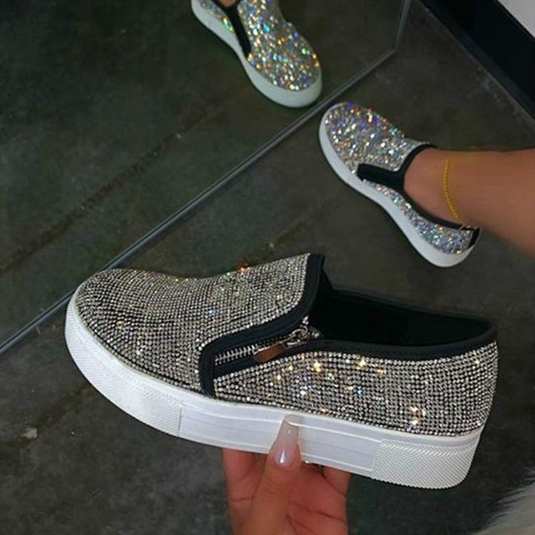 Rhinestone Slip-On Low-Cut Øvre Vanlig Joggesko