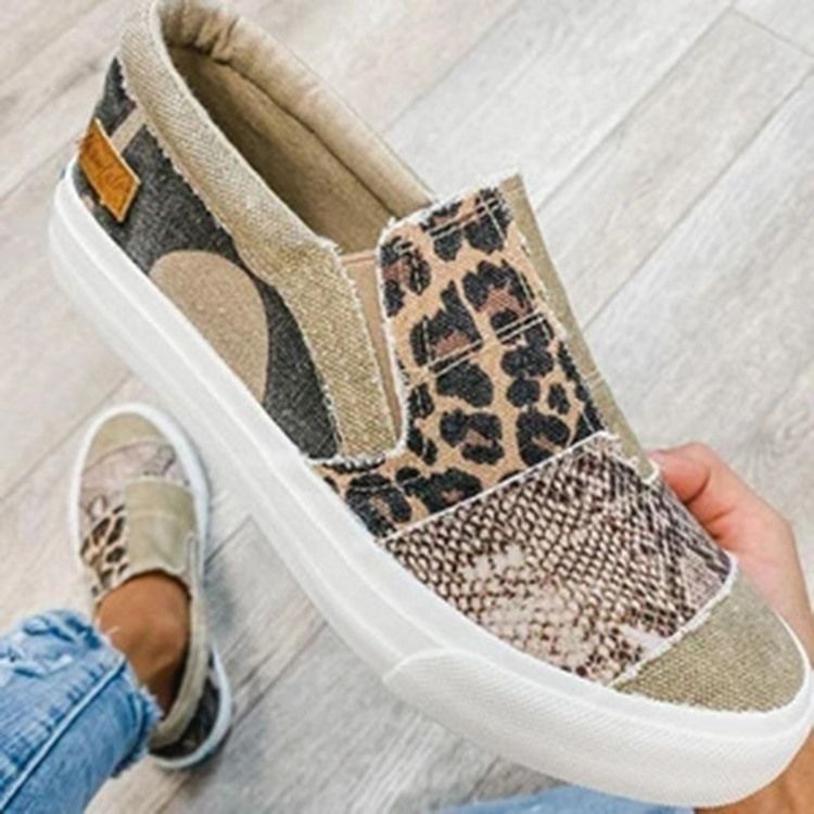 Slip-On Low Cut Øvre Leopard Joggesko