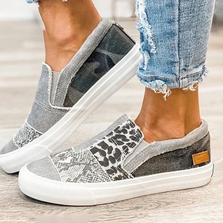 Slip-On Low Cut Øvre Leopard Joggesko