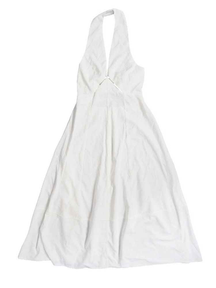 Ermeløs Split Mid-Calf Pullover Halter Casual Dress