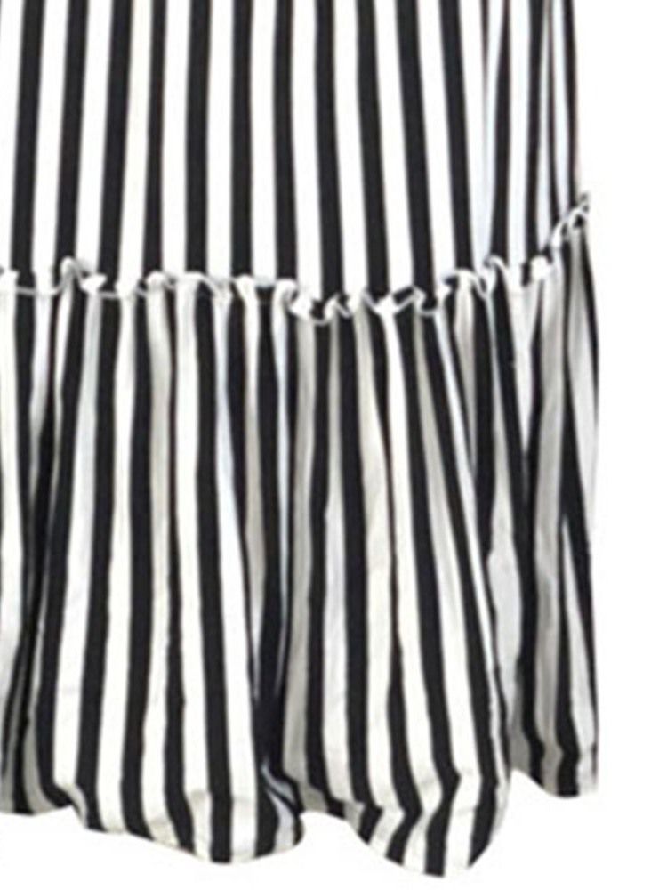 Stripe Gulv-Lengde Vanlig A-Line Maxi Dress