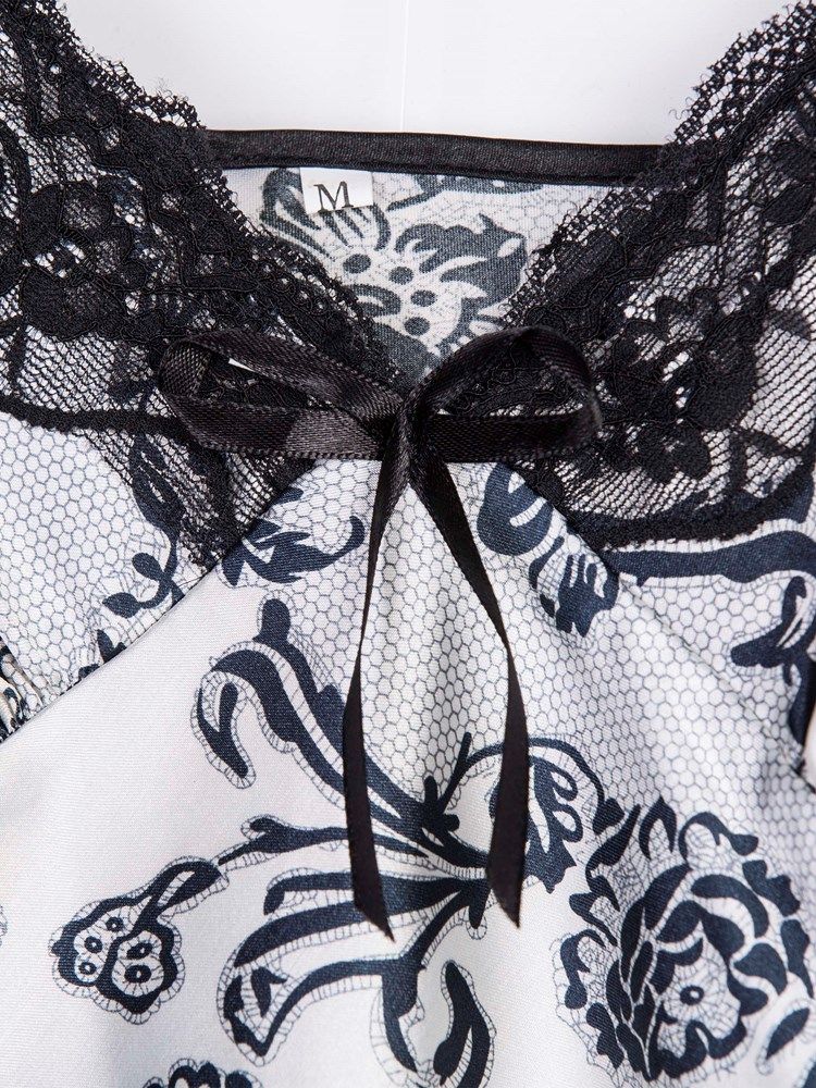 Floral Satin Pyjamas Camisole Short Sets Sexy Natttøy