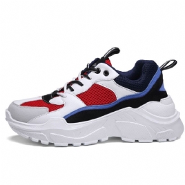 Mesh Color Block Rund Toe Menns Joggesko