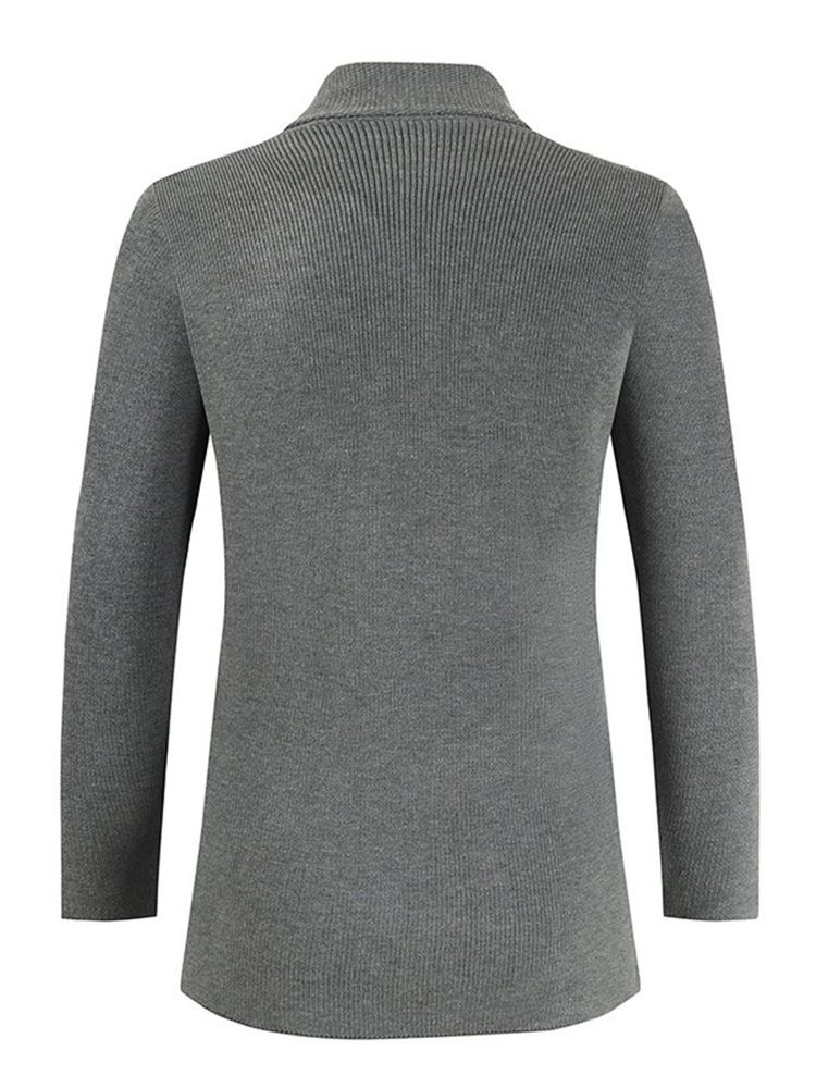 Standard Jakkeslag Plain Casual Fall-Genser