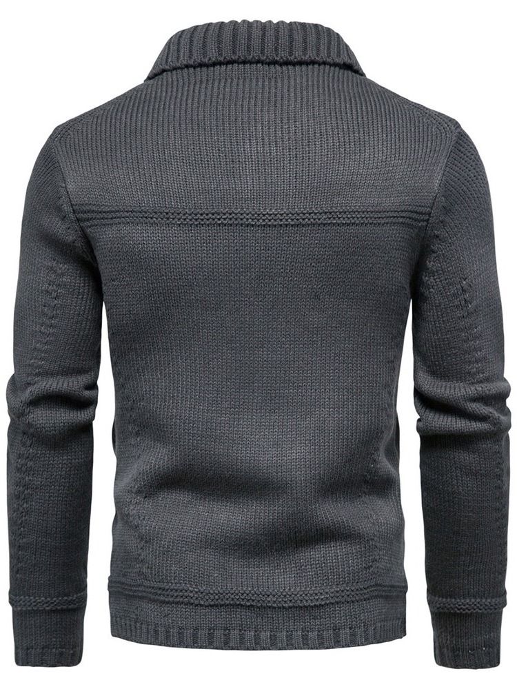 Standard Jakkeslag Plain Casual Slim Genser