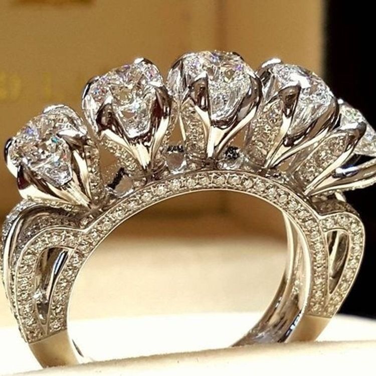 Rhinestone Diamante Skinnende Ring